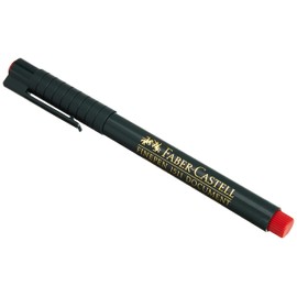 SG Education Faber Finepen 1511 Marking Pen, Red, Metal-clad Fibre-tip, Water-based Ink, 0.4mm Line Width