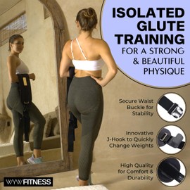 WYW Fitness Heavy Duty Hip Thrust Belt for Dumbbells- Dumbbell Strap for Hip Thrust Exercise - Glute Workout Equipment for Women - Weighted Belt for Waist - Booty Builder