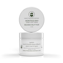 Oak City Beard Company - Montego Bay - 2 Ounce - Beard Butter - Pineapple - Coconut - Teakwood - Beard Conditioner