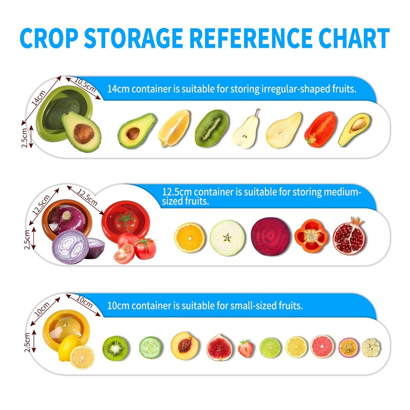 Reusable Fruit and Vegetable Storage Containers, Set of 4, Transparent,