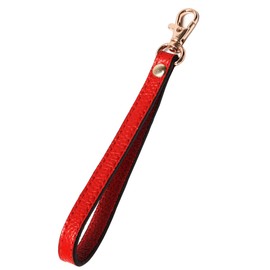 Wristlet KeyChain Cellphone Genuine Leather Hand Strap for Wallet Clutch Wristlet Purse (Red)