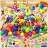 300 Pcs Prefilled Easter Eggs with Toys Inside,Easter Basket Stuffers,Non