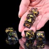 ORUZA 7 Piece Dragon Eye Polyhedral DND Dice, Resin D&D