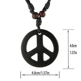 STWTR Men's and Women's Adjustable Peace Sign Pendant Necklace Pendant Hemp Rope Chain - Maori Tribal Necklace