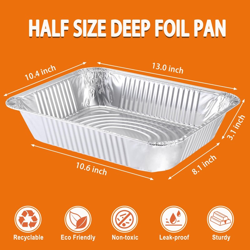 Homewarm Aluminum Foil Pans 9x13 Disposable - Half Size Aluminum