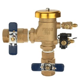 Febco 765 Series 3/4" Bronze Pressure Vacuum Breaker Backflow Preventer, Quarter Turn Shutoff, NPT Connections, Freeze Sensor with SentryPlus Alert Technology, Industrial Plants, Irrigation System