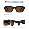 VANLINKER Retro Small Chunky Rectangle Sunglasses for Men Women Vintage