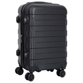 F2C 21-Inch Expandable Hardside Luggage with Spinner Wheels Carry-on Travel Suitcase, black, TSA Lock Checked