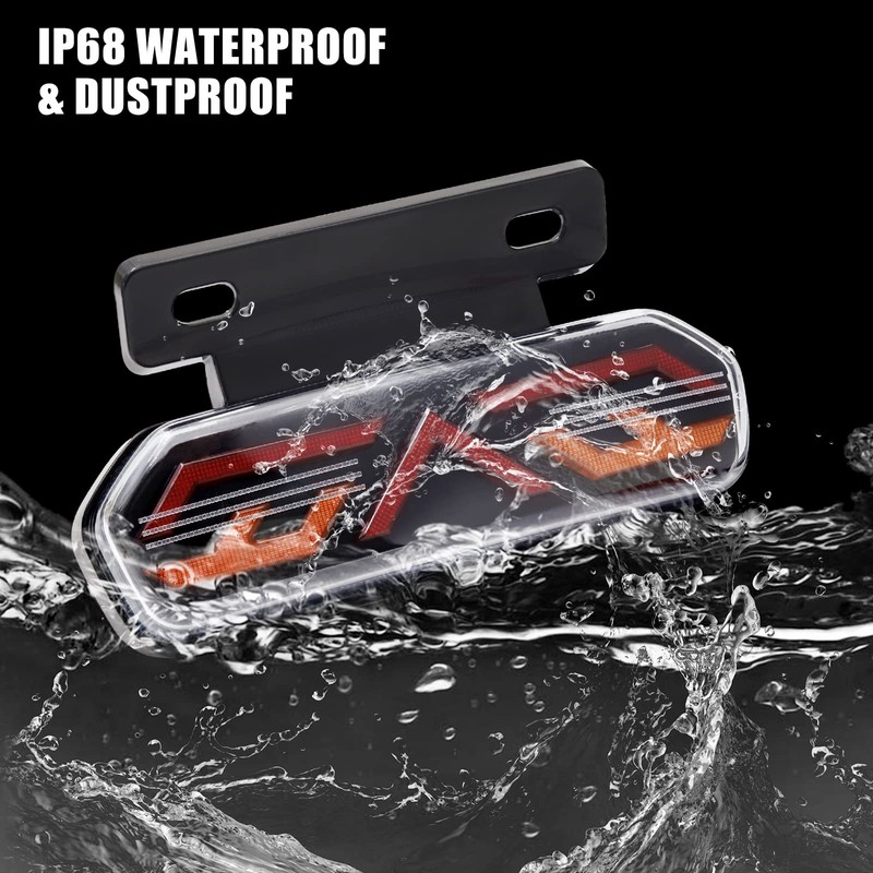 NWpangu 12V Motorcycle Tail Light Multi-Function Rear Light Universal LED