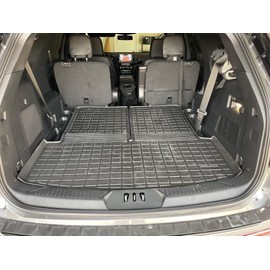 EACCESSORIES EA Cargo Liner - Trunk Mat for Ford Explorer 2020-2024 – Weather-Resistant Trunk Mats for Cars with Raised Lip – Non-Slip Car Trunk Mat Rubber – Easy to Install – Laser Pre-Cut Design