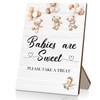 HYKDFMNCJ Bear Baby Welcome Shower Wooden Signs, Baby Shower Welcome