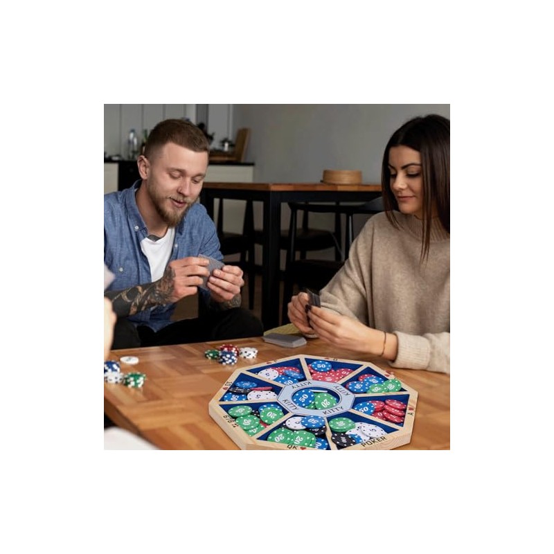 Wooden Michigan Rummy Board Game,13 * 13 inches,Tripoley Game,Deluxe Set,