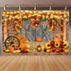 ChloropLastid Fall Thanksgiving Backdrop Barn Door Autumn Photo Background for