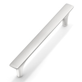 HESTIA HARDWARE 10 Pack Handles for Cabinets and Drawers | 5 Inch Hole to Hole Satin Nickel Cabinet Pulls, Modern Kitchen Cabinet Handles | Silver Kitchen Cabinet Handles and Drawer Pulls (Z15.10.S)