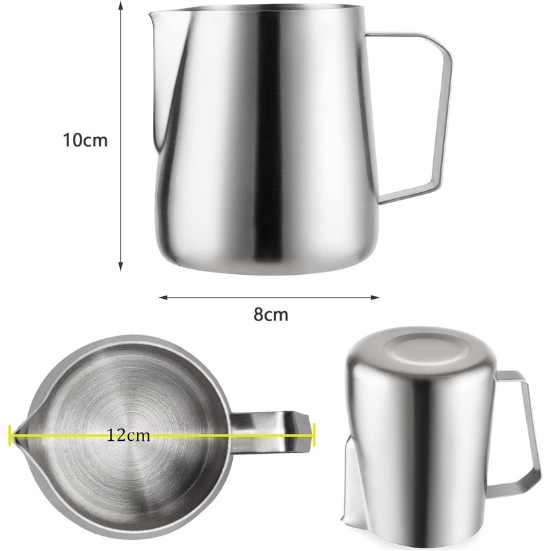 Wrobic Milk Jug, Milk Pitcher 400 ml, 12 fl.oz. Stainless