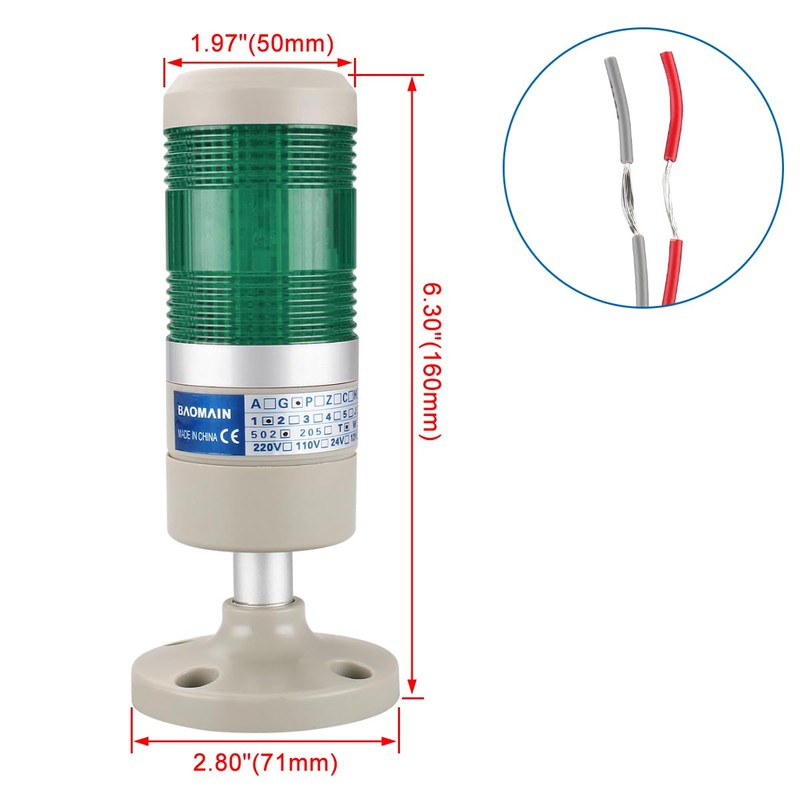 BAOMAIN LGP-502T Industrial LED Signal Tower Light - AC 110V