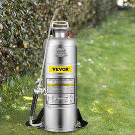 Happybuy 3.5 Gallon Stainless Steel Sprayer, 20" Wand & 3FT Reinforced Hose, Pressure Gauge, Safety Valve&Adjustable Nozzle, Garden Weed Pump Sprayer for Lawn, Gardening