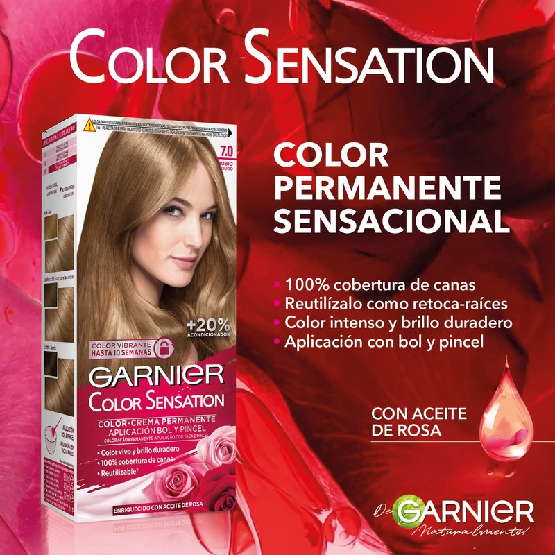 Garnier Color Sensation Coloration, 3er-Packung, lebendige und langanhaltende Farbe, vollständige