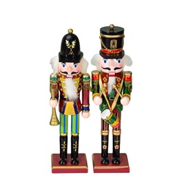 30cm Wooden Nutcracker Soldier Christmas Decorations,2pcs Large Christmas Nutcracker Figures Ornaments,Nutcracker Gifts Nutcracker Soldiers Puppet Doll for Tradition Xmas Present Home Indoor Decor