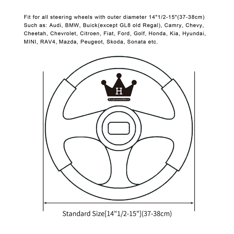 HighnessHwoo Luxury Fluffy Winter Car Steering Wheel Cover for Women