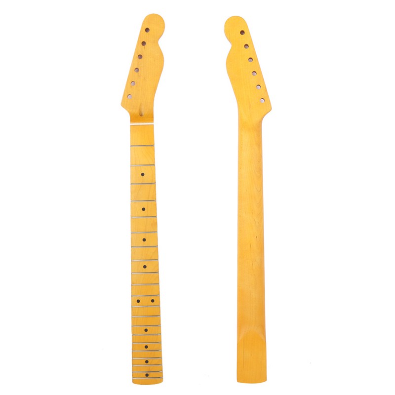 21-Fret Electric Guitar Neck Black Tone Point Handle Yellow Matte