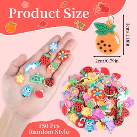 150 Pcs Loom Band Charms, Loom Band Accessories with Various Styles, Cute Charms for Bracelet Making, Rubber Band Bracelets Charms for Necklace, Earrings, Bracelet Making