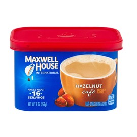 Maxwell House International Hazelnut Café-Style Instant Coffee Beverage Mix (4 ct Pack, 9 oz Canisters)