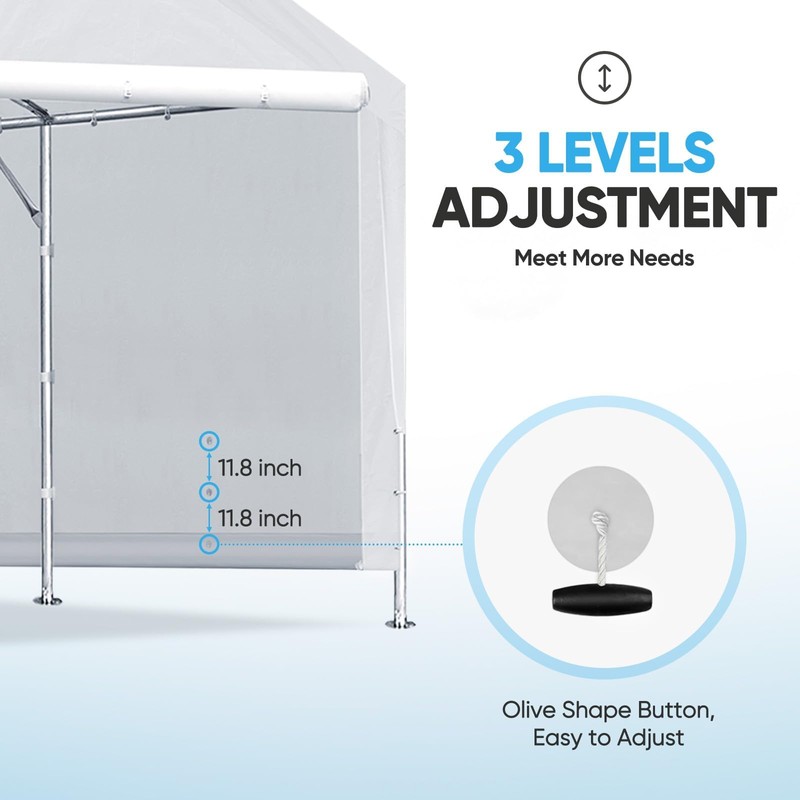 ADVANCE OUTDOOR Replacement Sidewall Tarp for 10x20 ft and 12x20