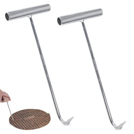 MEGYAD Manhole Lid Lifters: 30 cm, Manhole Lid Hooks, Stainless Steel Channel Lid Lifter, Manhole Lid Hook, Channel Hook for Duct Cover, Manhole Cover, Tool for Lifting