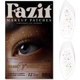 Fazit - Parches de maquillaje - Manchas de ojos dorados - Parches de maquillaje brillantes - Bonitos accesorios de maquillaje con purpurina para mujer - Brillo cosmético para la cara