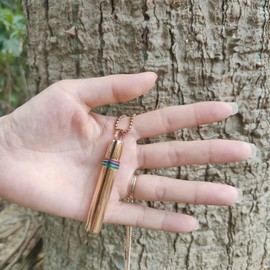 528 hz Breathing Necklace, Anxiety Necklace, 528 hz Whistle Breathing Necklace for Meditation Tuning Tools, Mindful Breathing Necklace, Calming Necklace, Stress Relief for Women, Men (Rose Gold Color)