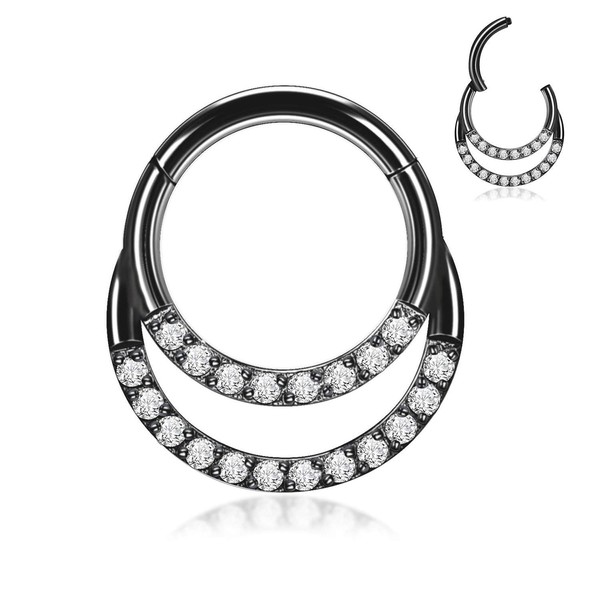 Daith Piercing Jewellery Surgical Steel 16G Septum Clicker Ring Septum