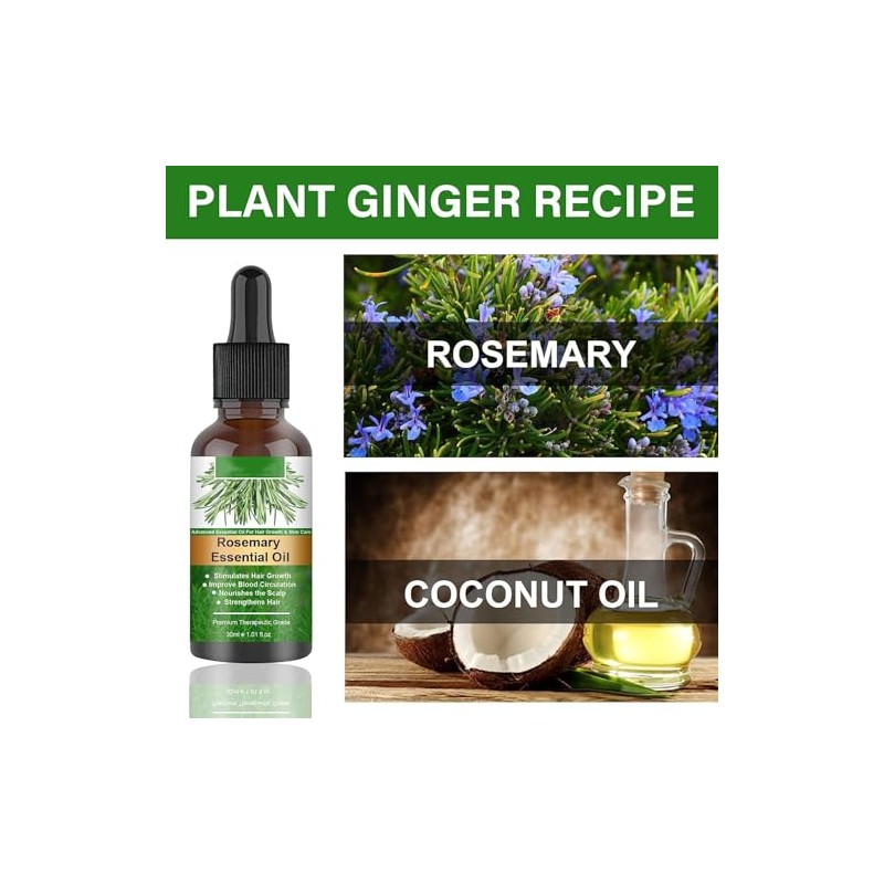 Aceite Natural de Romero para Crecimiento del Cabello