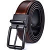 Beltox Men's Genuine Leather Reversible Belt 1.25" Rotate Black Buckle