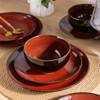 LERATIO Ceramic Dinnerware Sets for 4,Stoneware Coupe Plates and Bowls