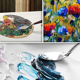 Juego de cuchillos de paleta, cuchillo de paleta de espátula de acero inoxidable para mezclar pintura al óleo de acuarela pintura acrílica (5Size-a)