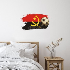 Football Theme Angola Words Letter Stickers Quotes World State Map Flag Trucks Wall Decals Vinyl Mural Decals Quotes for Bumper Party Sofa Home Wall Decor 22in