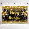 INRUI 2024 Happy New Year Photography Background Black Golden Balloons