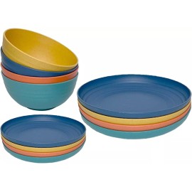 Baum Brothers Vajilla Biodegradable De Paja De Trigo 12 Piezas Mh-35