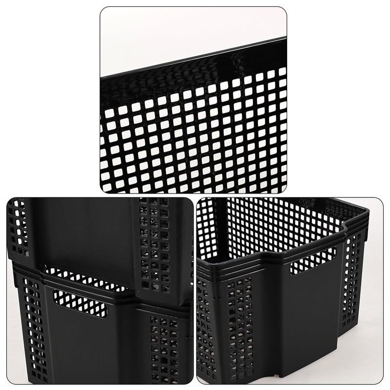 Gainhope 12 Pack Deep Plastic Storage Baskets, 14.37" x 10.70"