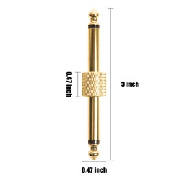 AZOR Guitar Pedal Patch Connector 1/4 Inch(6.35mm) Guitar Effect Pedal Couplers, Male to Male Straight Connector for Guitar Effect Pedalboard Pack of 2