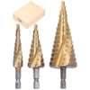 3Pcs Hex Shank Step Drill Bit High Speed Steel Sturdy