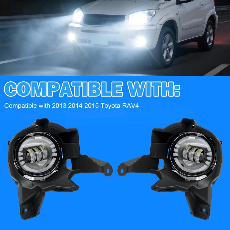 LED & DRL Fog Lights for 2013 2014 2015 RAV4