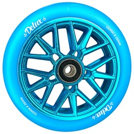 Blunt Hollow Core Stunt Scooter Wheel Park I Trick I Pedal I Scooter I Replacement I Wheel I Wheel I Aluminium I Abec 9 Ball Bearings I Freestyle I + Fantic26 Sticker (Deluxe Turquoise/Blue, 120 mm)