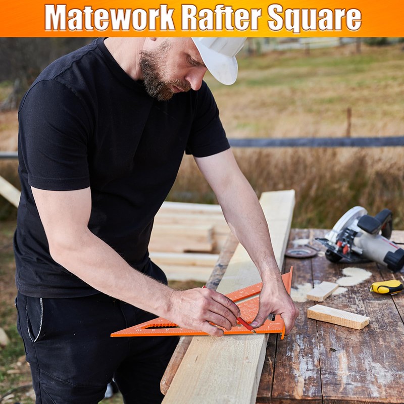 Carpenter Square 12 Inch, Matework Rafter Square for Angle Drawing
