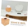 Zerodeko Wooden Square Tissue Box Elegant Roll Paper Dispenser for