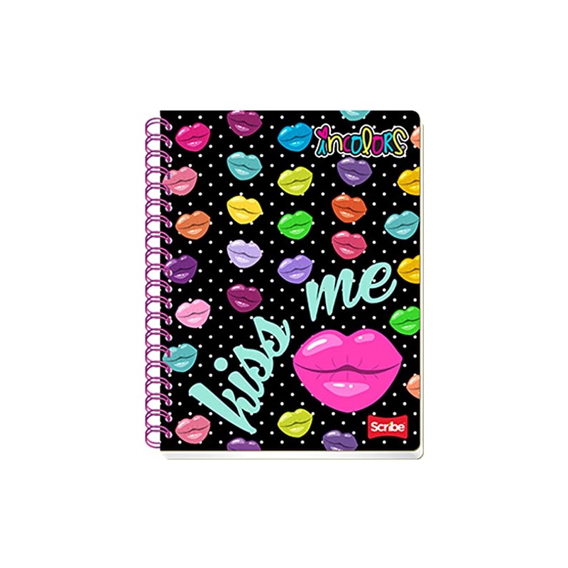 Scribe, INCOLORS, Cuaderno Profesional Espiral Doble de Pasta Semi Rígida,