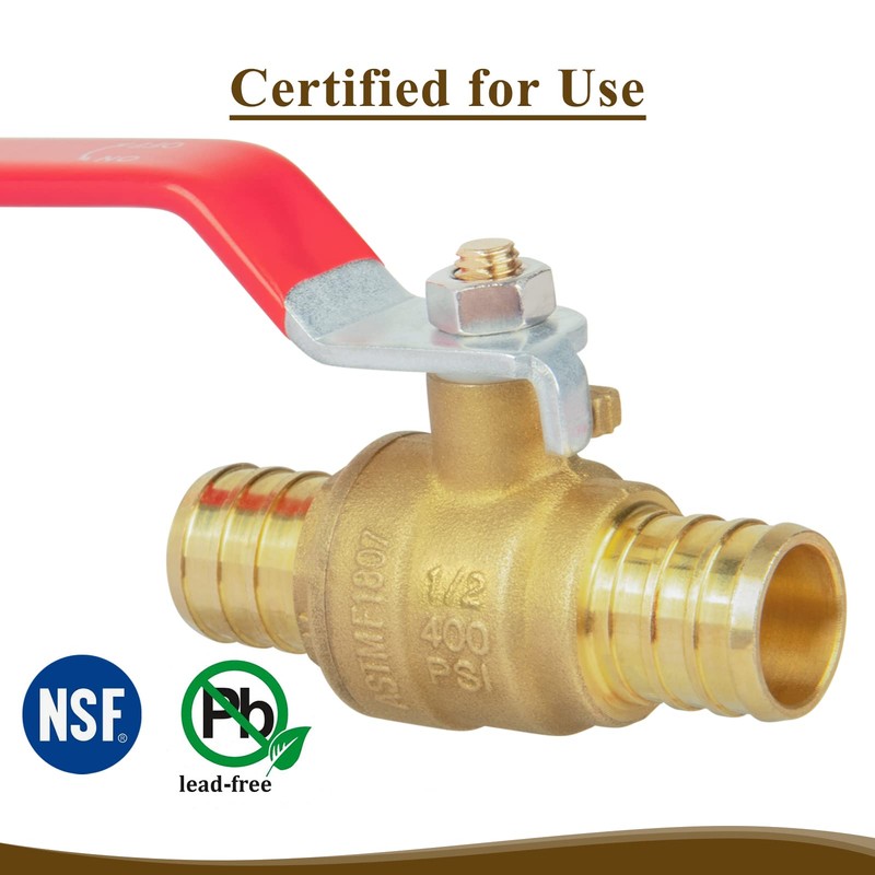 JUWO 1/2" Pex Shut off Valve, 2 Pack Brass 1/2"