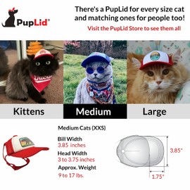 PupLid Trucker Hats for Cats (Medium Cats) Premium Stylish Sun Protection for The Modern Cat - Adjustable Secure Fit Cat Hat (Black, Island Sunset)