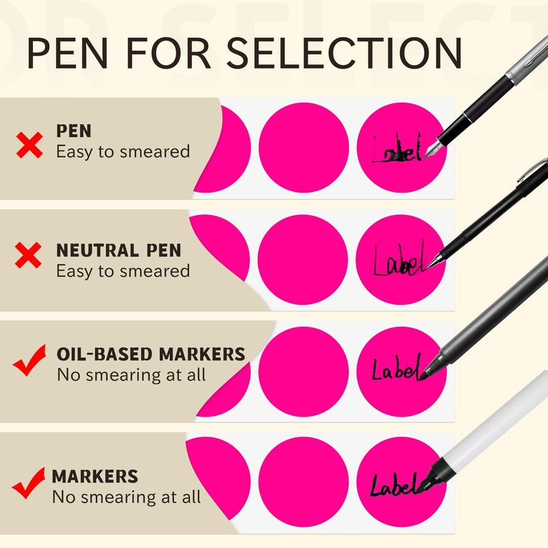 PARLAIM 1000 Pack, Fluorescent Pink Dot Stickers 1 inch Round